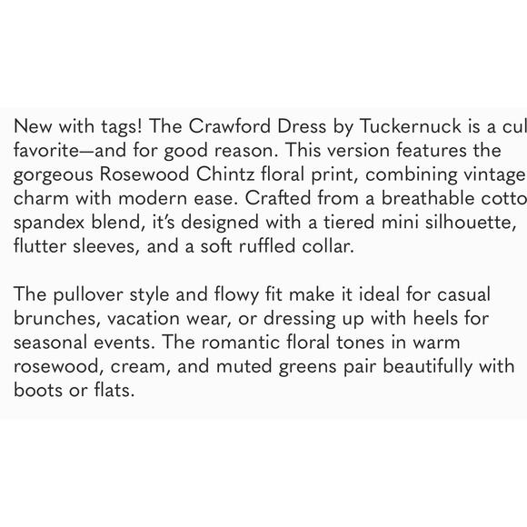 TUCKERNUCK Rosewood Chintz Crawford Dress NWT Size Large - Picture 10 of 11